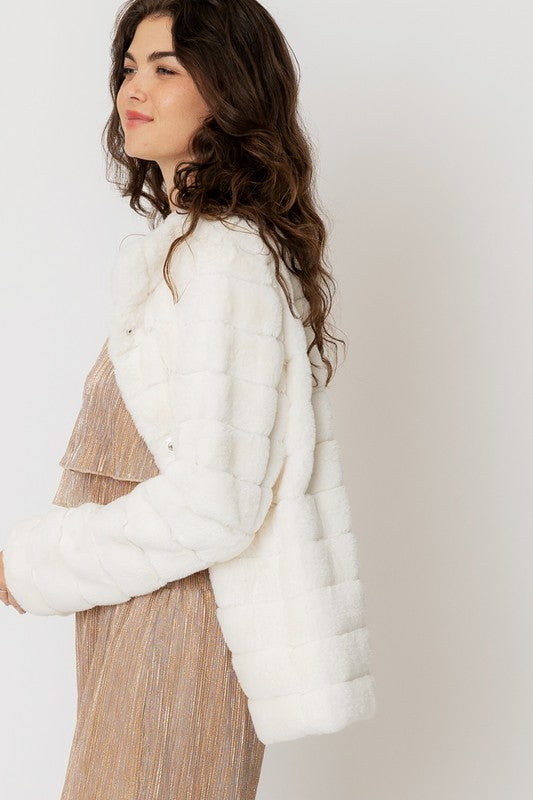 Long Sleeve Faux Fur Jacket