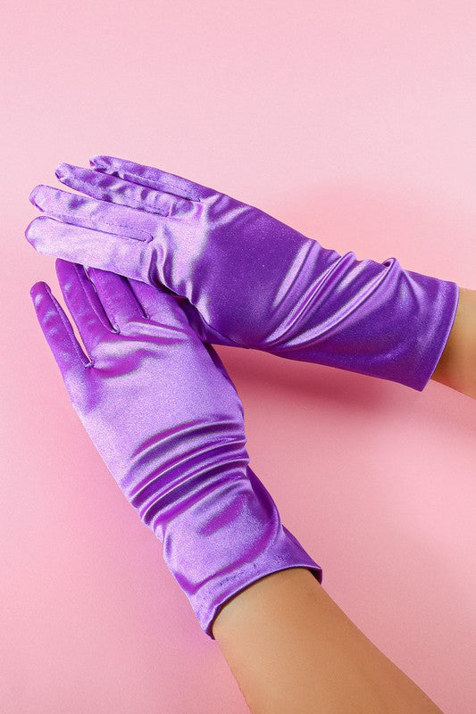 Short Satin Dressy Gloves