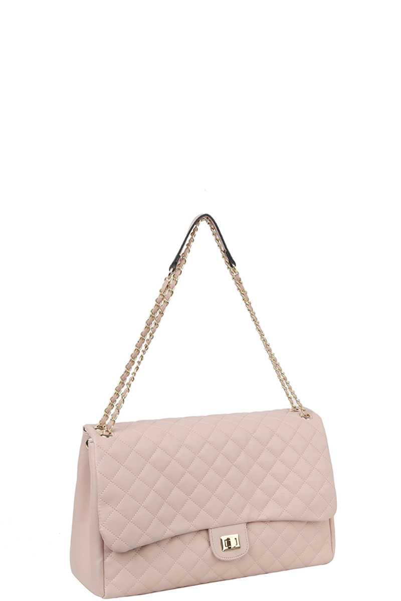 Quilted Travel Purse with Back Trolly Sleeve