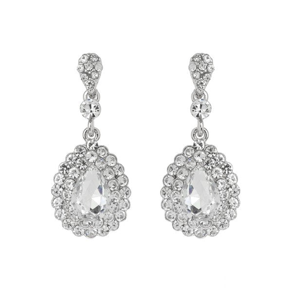 DANGLY TEARDROP RHINESTONE EARRINGS
