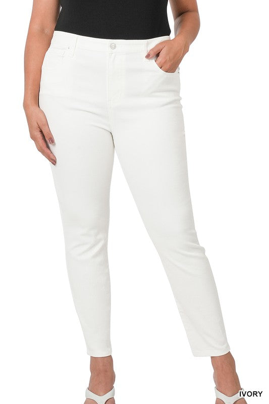 Curvy High Rise Skinny Jeggings with Pockets