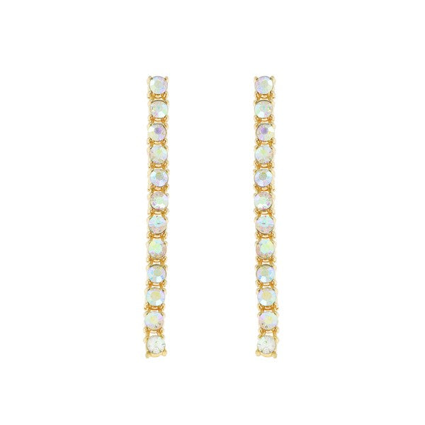 CRYSTAL RHINESTONE TENNIS DROP EARRING