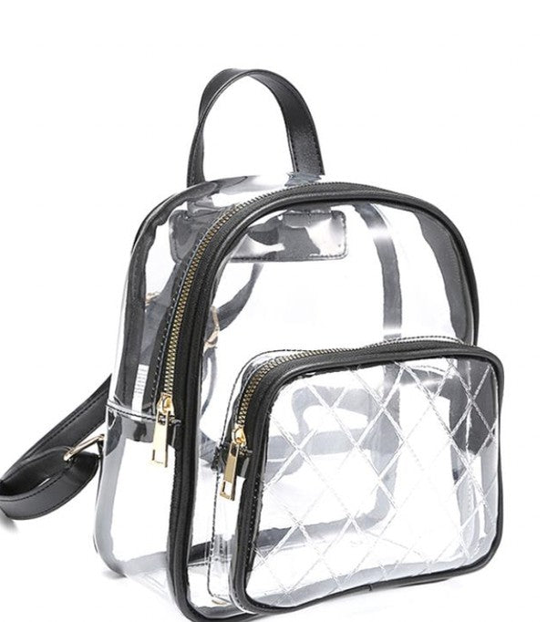 Clear Mini Backpack Purse with Detachable Straps