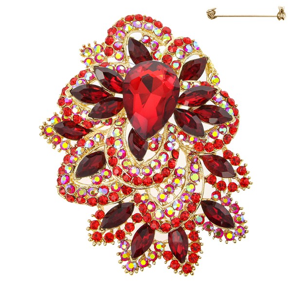 Crystal Rhinestone Baroque Cluster Brooch Pin