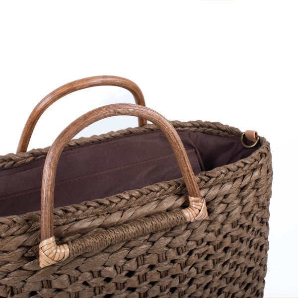 Straw Rattan Basket Crossbody Purse