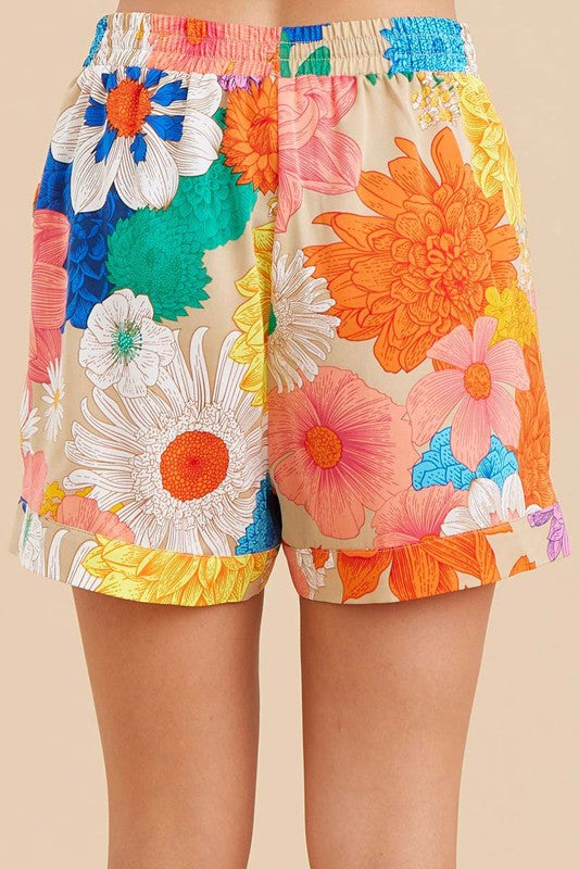Floral Print Short Sleeve and Shorts Set