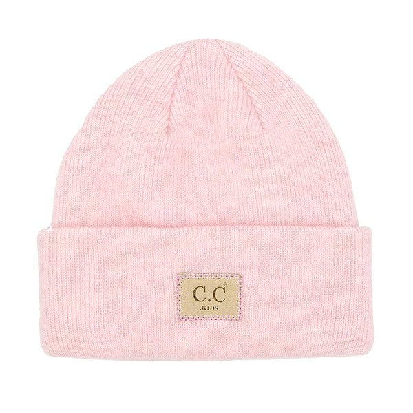 Kids Fold Over Ribbed CC Beanie