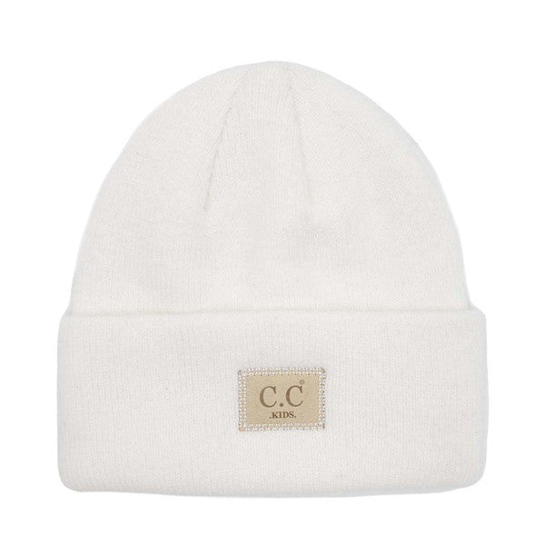Kids Fold Over Ribbed CC Beanie