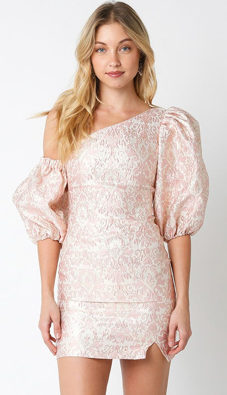 Short Puff Sleeve Fitted Mini Dress