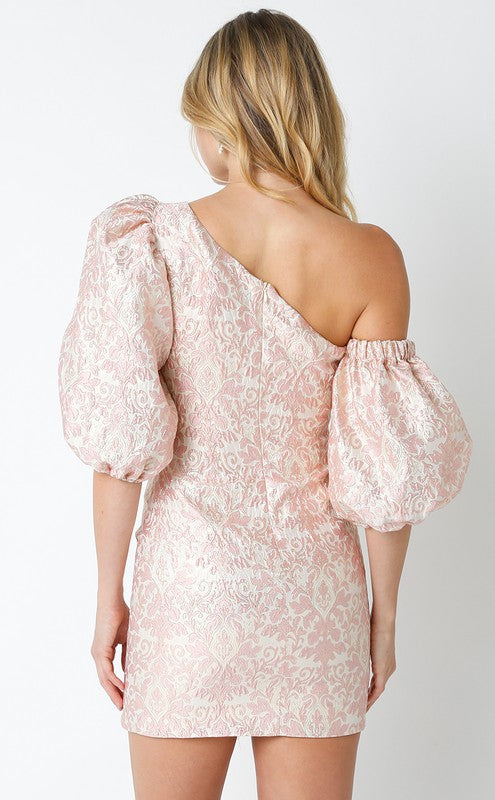 Short Puff Sleeve Fitted Mini Dress