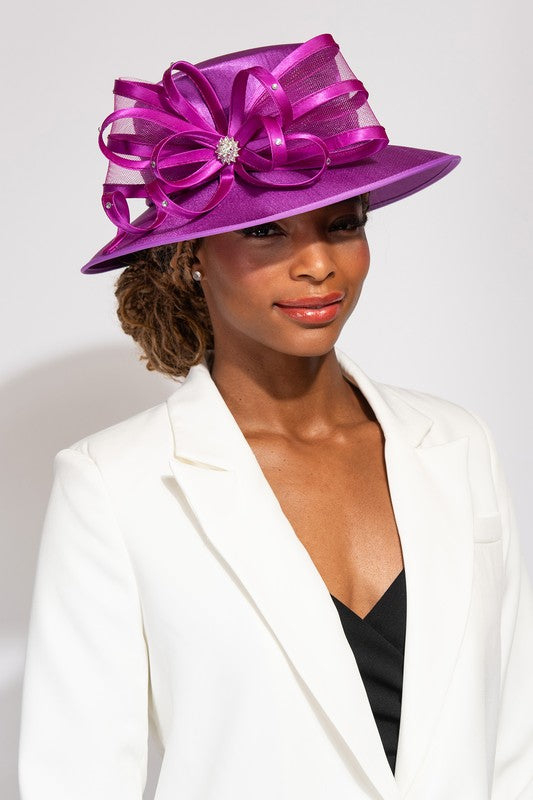 DOWN BRIM DRESSY BRAIDED HAT