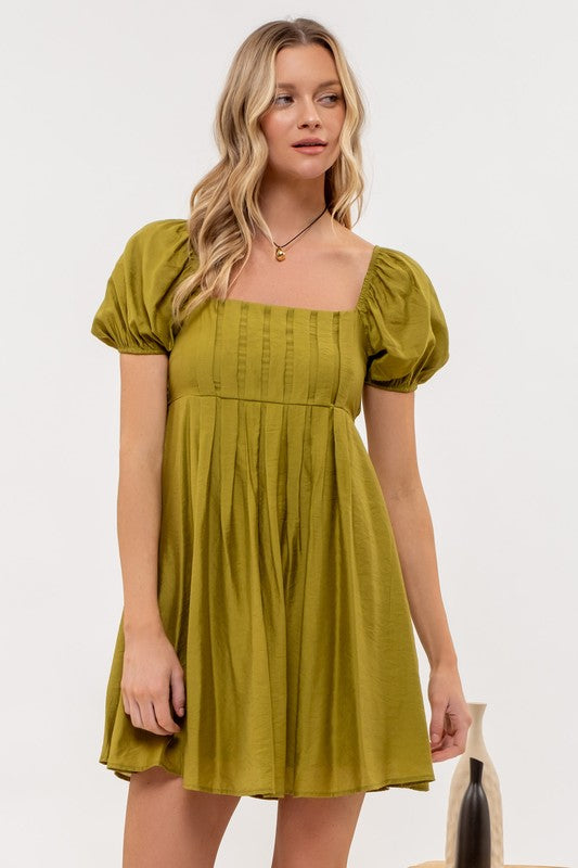 Short Puff Sleeve Mini Dress