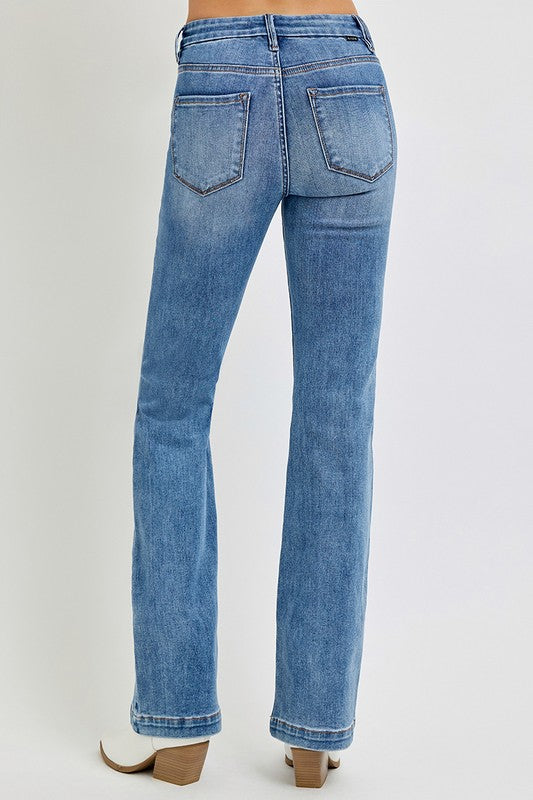 TUMMY CONTROL MID RISE ANKLE BOOTCUT JEANS