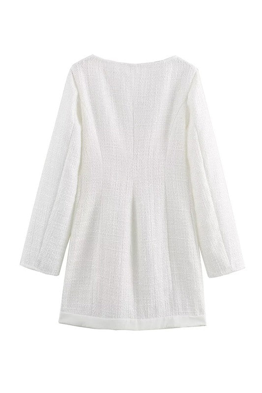 Long Sleeve Midi Button Down Blazer Dress