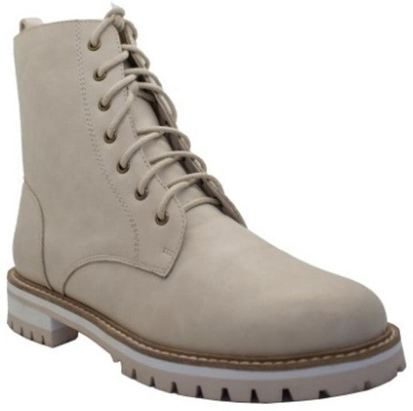 Women Lace Up Platform Chuncky Ankle Boot