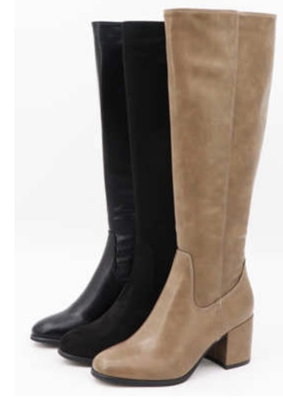 Stylish Tall Faux Leather Boots