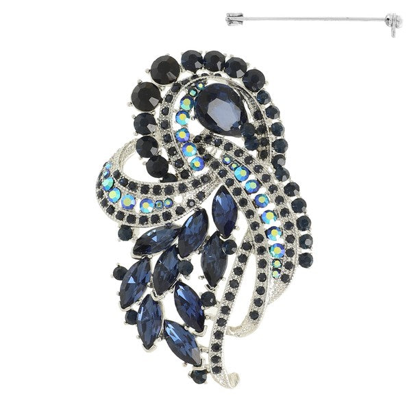 Beautiful Floral Crystal Cluster Brooch Pin
