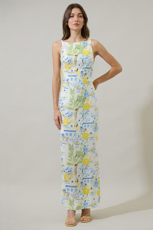 Sleeveless Mizie Open Back Midi Dress