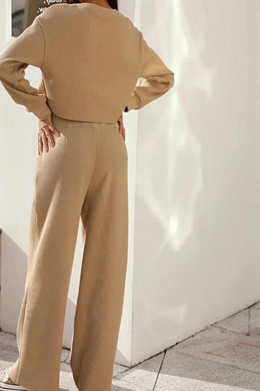 Two Piece Ribbed Lounge Set