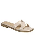 Slide On Open Toe PU Patent Sandal