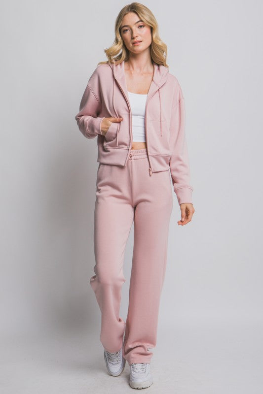 Adjustable Waist Straight Leg Butter Soft Sweatpants with Pockets