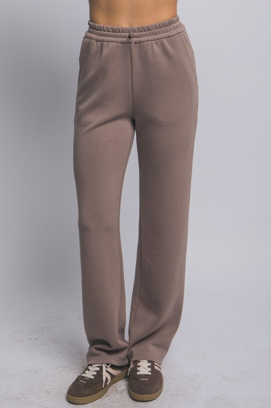 Adjustable Waist Straight Leg Butter Soft Sweatpants with Pockets