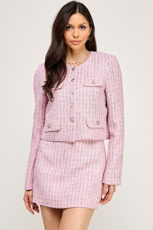 Elegant Tweed Mini Skirt