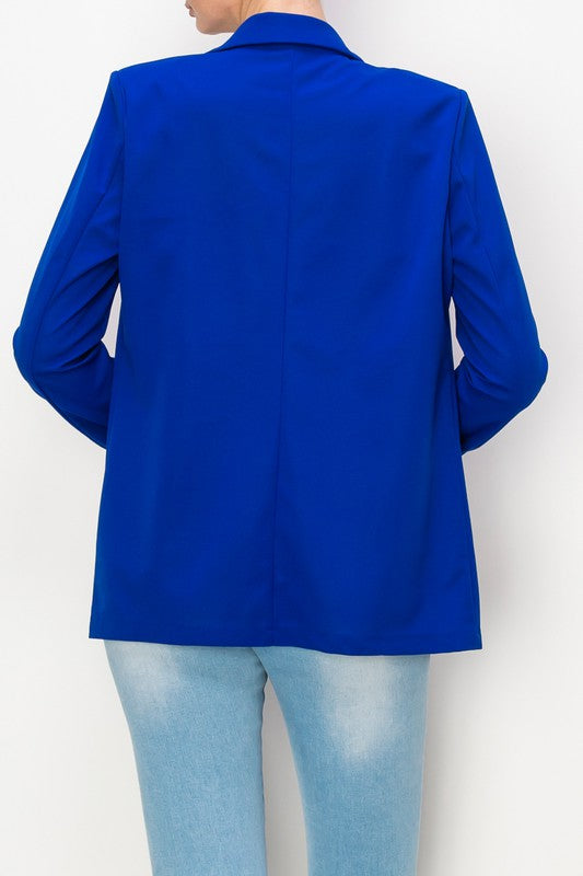 Essential Open Front Long Sleeve Blazer