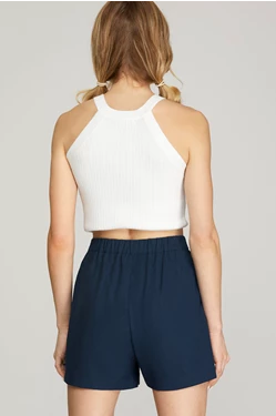 Woven Shorts with Side Pockets