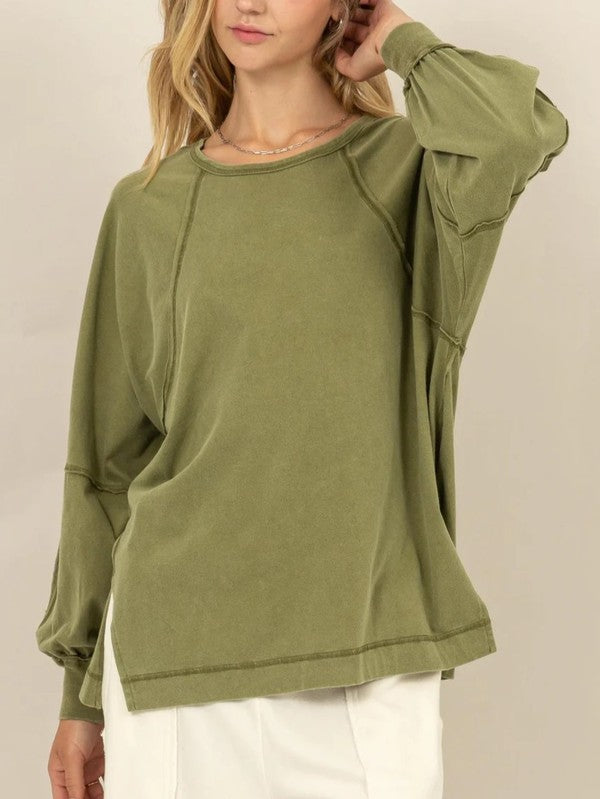 Long Sleeve Boyfriend Crew Neck Sweatshirt