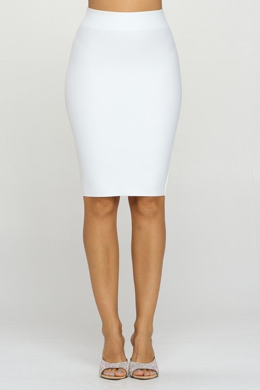 High Waist Bandage Knee Length Pencil Skirt