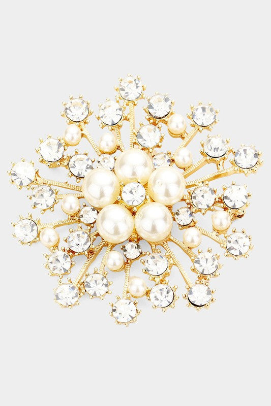 Small Rhinestone Cluster Brooch