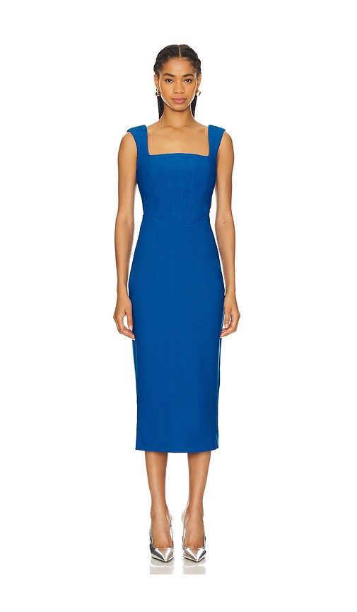 Sleeveless Bodycon Midi Dress with Back Slit