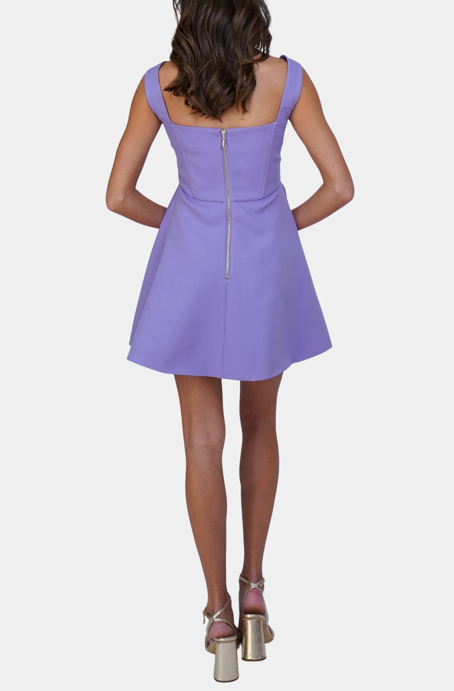 Sleeveless Fit and Flare Mini Dress with Boning Bodice