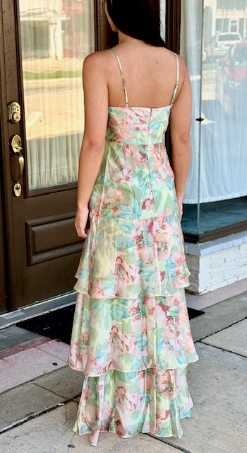 Spaghetti Strap Soft Floral Maxi Dress