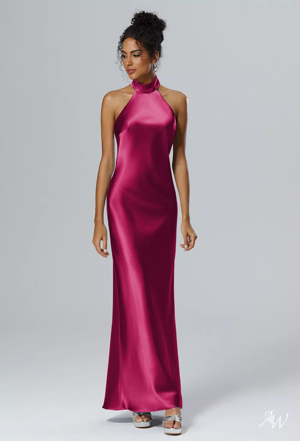 Jester Red Long Formal Satin Charmeuse Dress