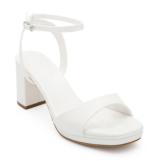 Open Toe Low Platform Block Heel with Adjustable Ankle Strap