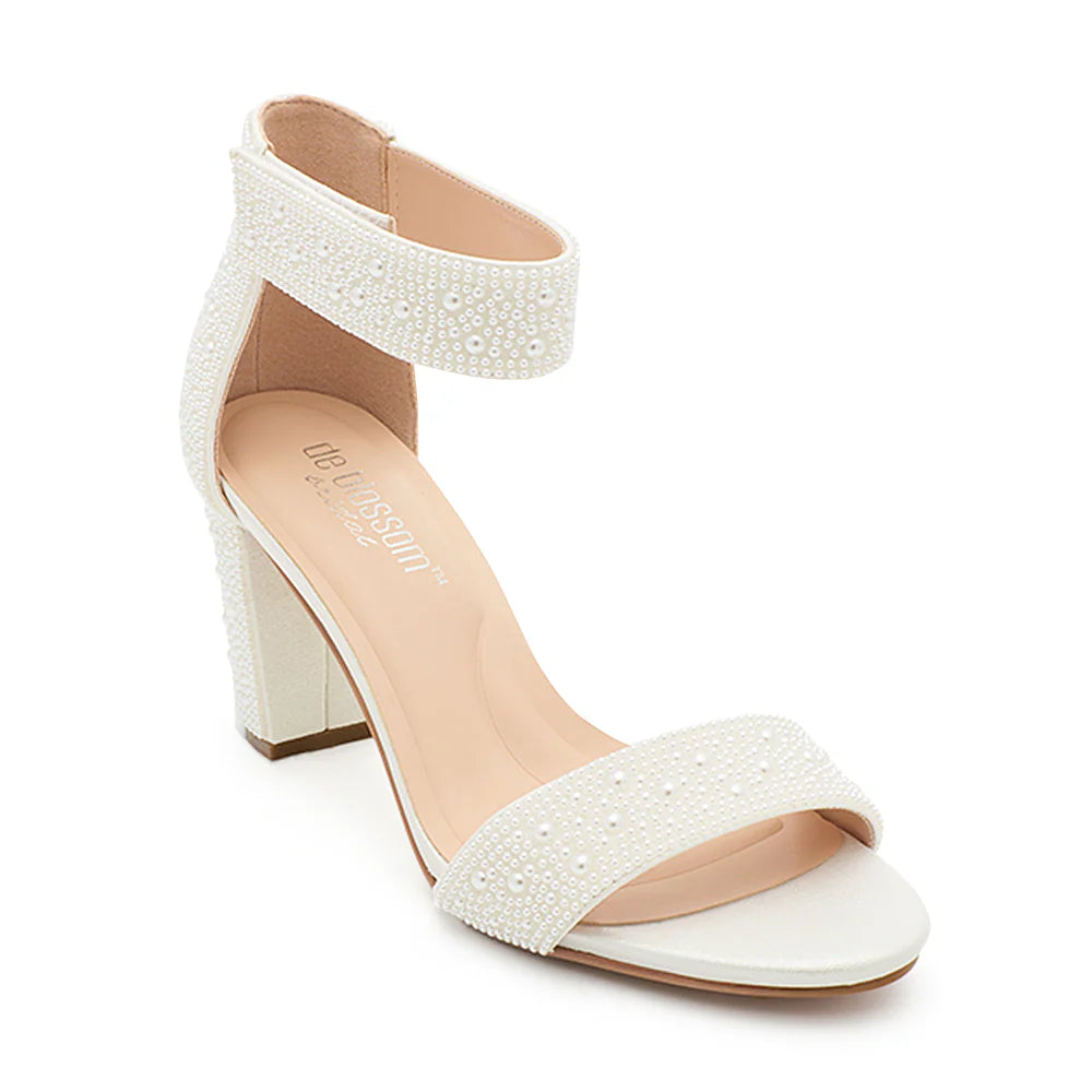 Dressy Low Heel Strappy Heel with Velcro Ankle Strap