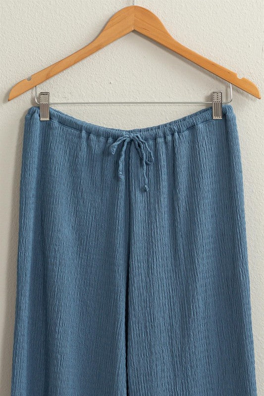 Crinkle Knit Drawstring Lounge Pants