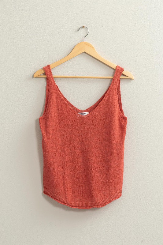 Sleeveless V Neck Tank Top
