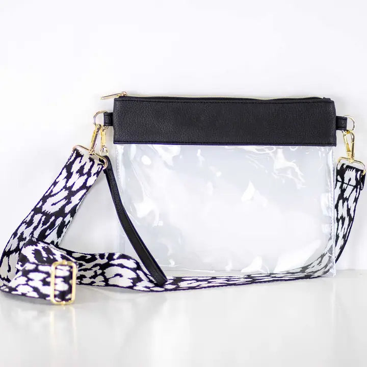 Michelle Clear Crossbody Purse with Detachable Guitar Strap