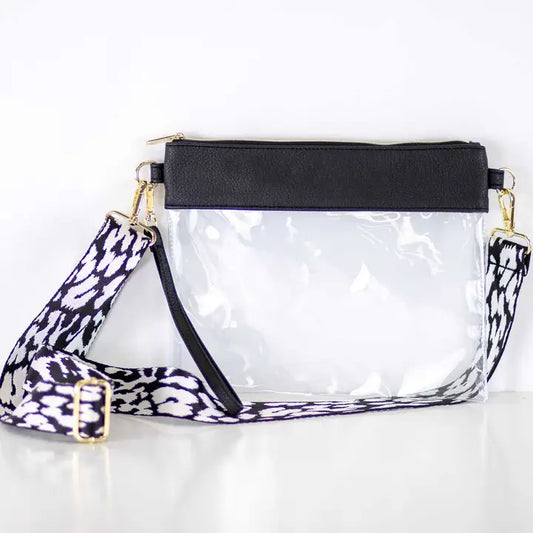 Michelle Clear Crossbody Purse with Detachable Guitar Strap