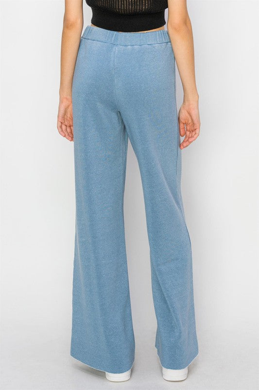 Drawstring Waist Flared Leg Lounge Pants