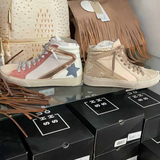 Multi Color Hi Top Sneaker with Star and Stripe
