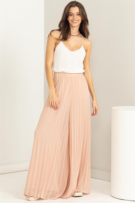 Forever Trendy Accordion Palazzo Pant with Elastic Waist