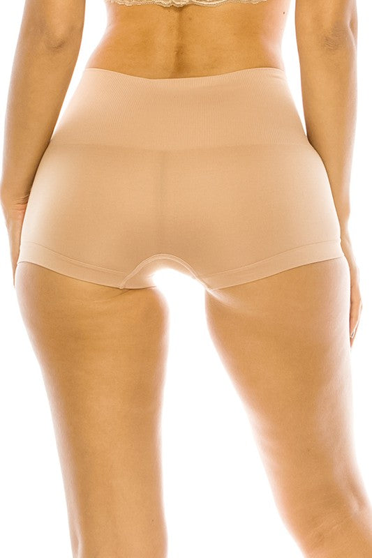 Seamless Microfiber Firm Waist Boyshort Shapewear