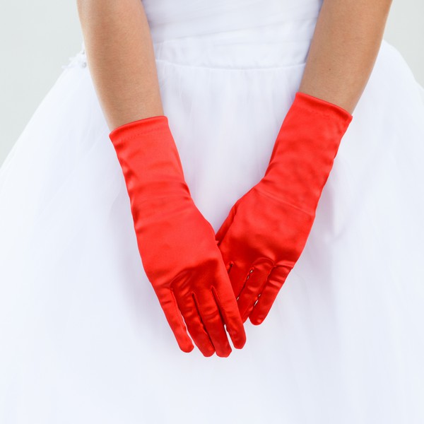 Short Satin Dressy Gloves