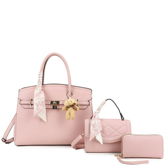 3 Piece Purse Set with Mini Matching Purse, Wallet and Detachable Strap