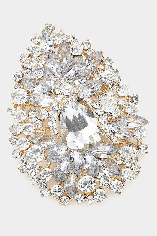 Extra Large Rhinestone Fashion Brooch