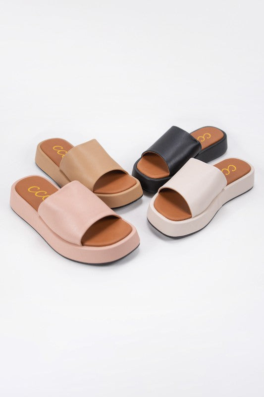 Chunky Platform Bold Upper Slide On Sandal